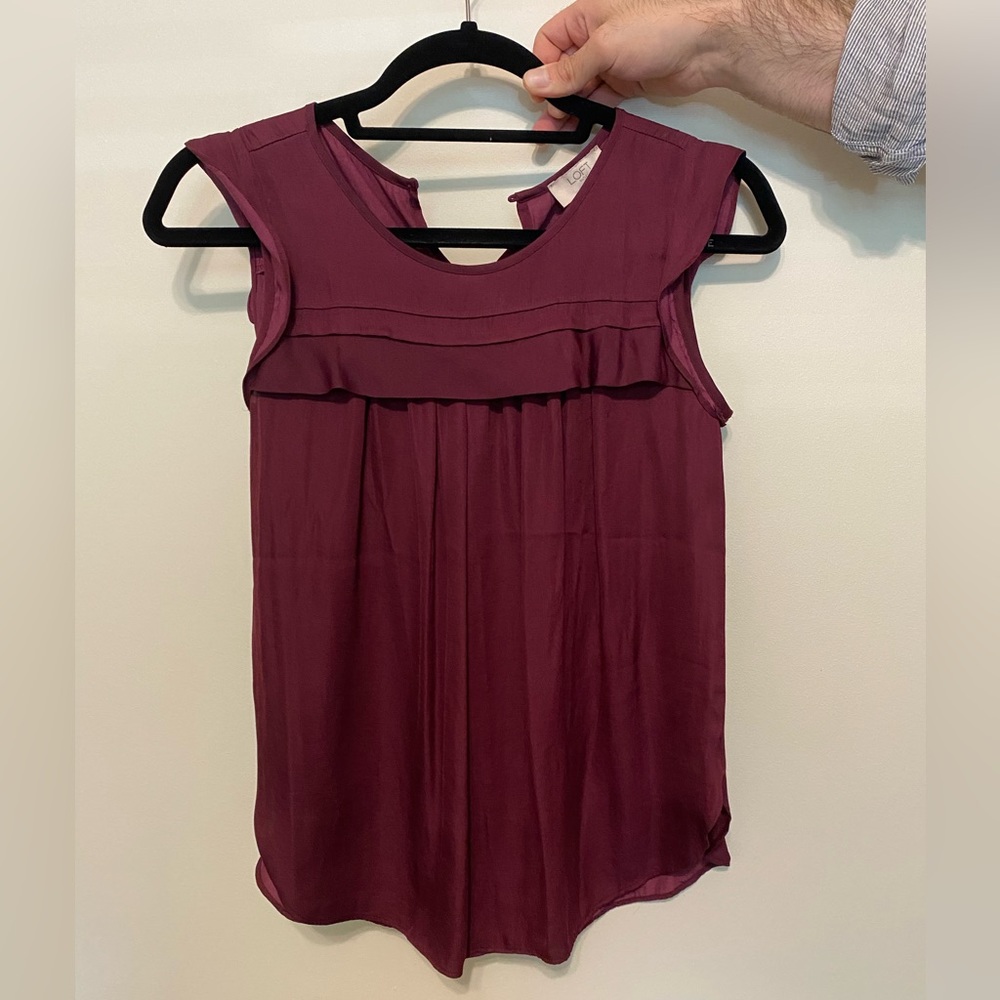 LOFT burgundy blouse